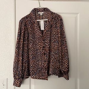 Topshop Long Sleeve Silky Blouse